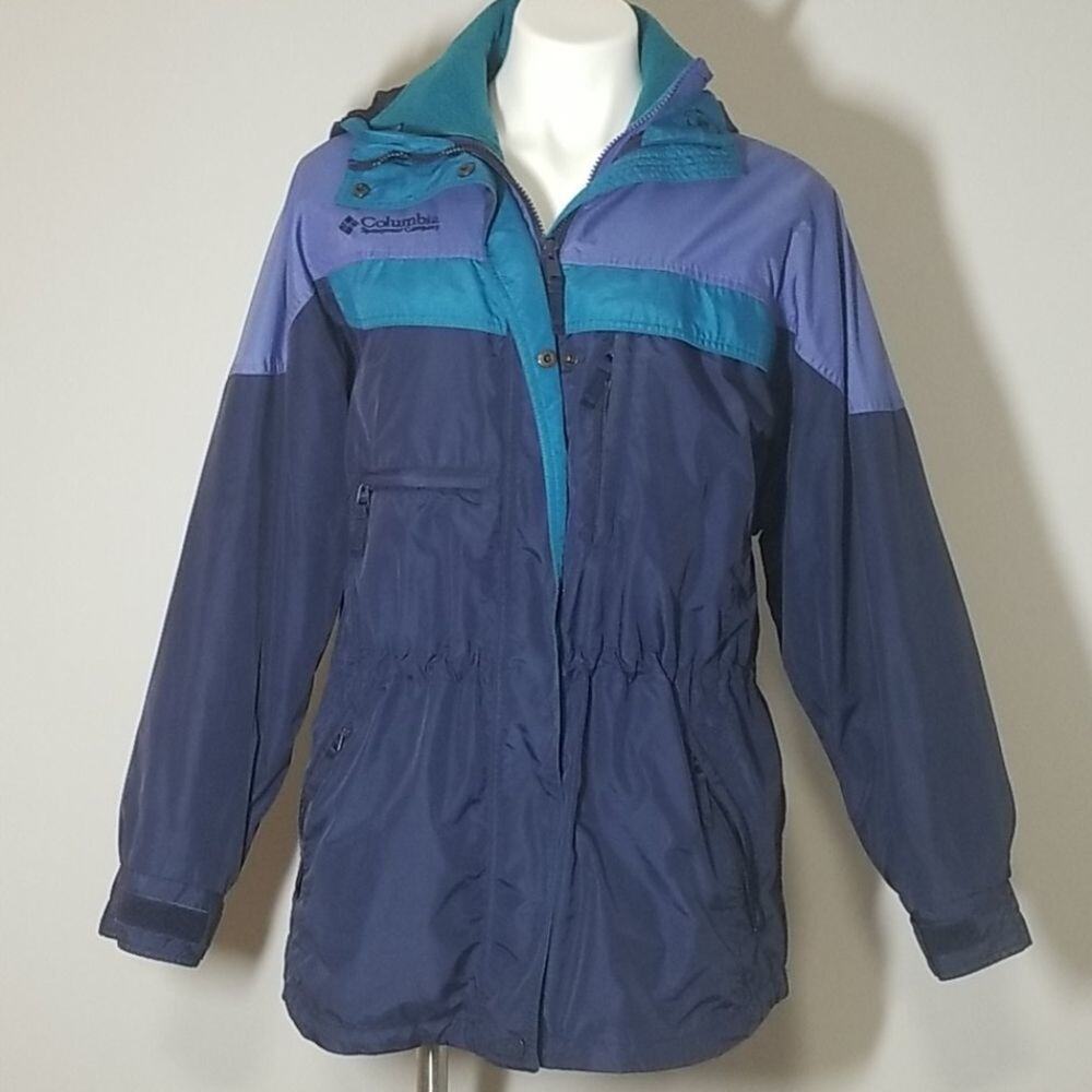 Vintage Columbia 3-in-1 Colorblock Ski Jacket Women’s Medium Fleece Lined 90s